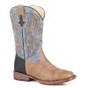 09-018-1900-2805 Roper Little Kids Dalton Square Toe Western Cowboy Boot Tan & Denim Blue
