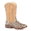 09-018-1901-2800 Roper Girls Glitter Leopard Print Western Cowboy Boot