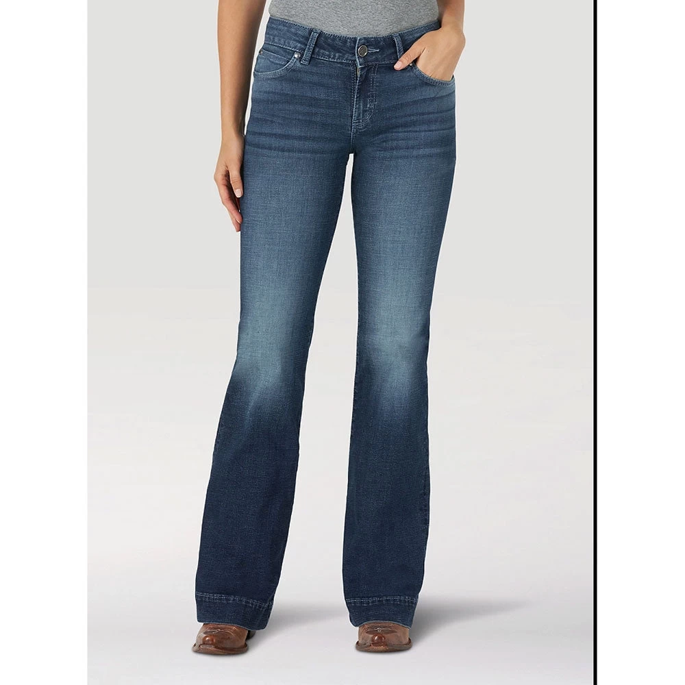 09MWWUD Wrangler Women's Retro Mae Wide Leg Trouser Jean In Dillon - 2 09MWWUD Wrangler Women's Retro Mae Wide Leg Trouser Jean In Dillon - - Image 2