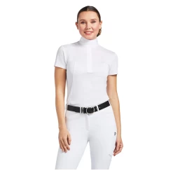 10008992 Ariat Women's Aptos Short Sleeve Show Shirt - White