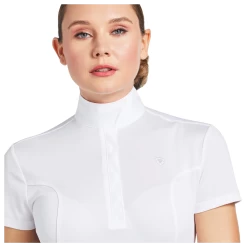 10008992 Ariat Women's Aptos Short Sleeve Show Shirt - White -Cowboy Shop 10008992 2