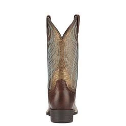 10016317 Ariat Women's Round Up Wide Square Toe Western Cowboy Boot Brown/Bronze -Cowboy Shop 10016317 2