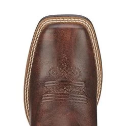 10016317 Ariat Women's Round Up Wide Square Toe Western Cowboy Boot Brown/Bronze -Cowboy Shop 10016317 3