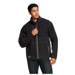 10020777 Ariat Men's Rebar Stretch Canvas Softshell Jacket - Black