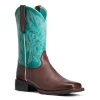 10033870 Ariat Ladies Turquoise & Dark Cottage Cattle Drive Western Cowboy Boots