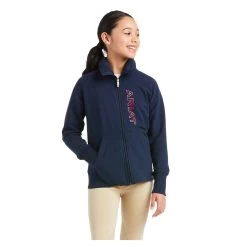 10037723 Ariat Youth Logo Full Zip Sweatshirt - Team Navy
