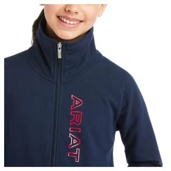 10037723 Ariat Youth Logo Full Zip Sweatshirt - Team Navy -Cowboy Shop 10037723 2