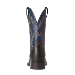 10038366 Ariat Men's Stockman Ultra Western Cowboy Round Toe Boot Wicker Federal Blue -Cowboy Shop 10038366 heel
