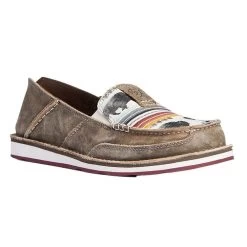 10038418 Ariat Women's Taupe Cruiser Slip On Shoe - Buffalo Print