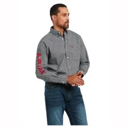 10039242 Ariat Men's Team Russ Long Sleeve Western Shirt - Black
