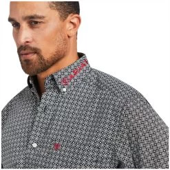 10039242 Ariat Men's Team Russ Long Sleeve Western Shirt - Black -Cowboy Shop 10039242 2