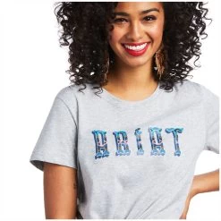 10039530 Ariat Women's Real Kinship Short Sleeve Tee - Heather Grey -Cowboy Shop 10039530 2