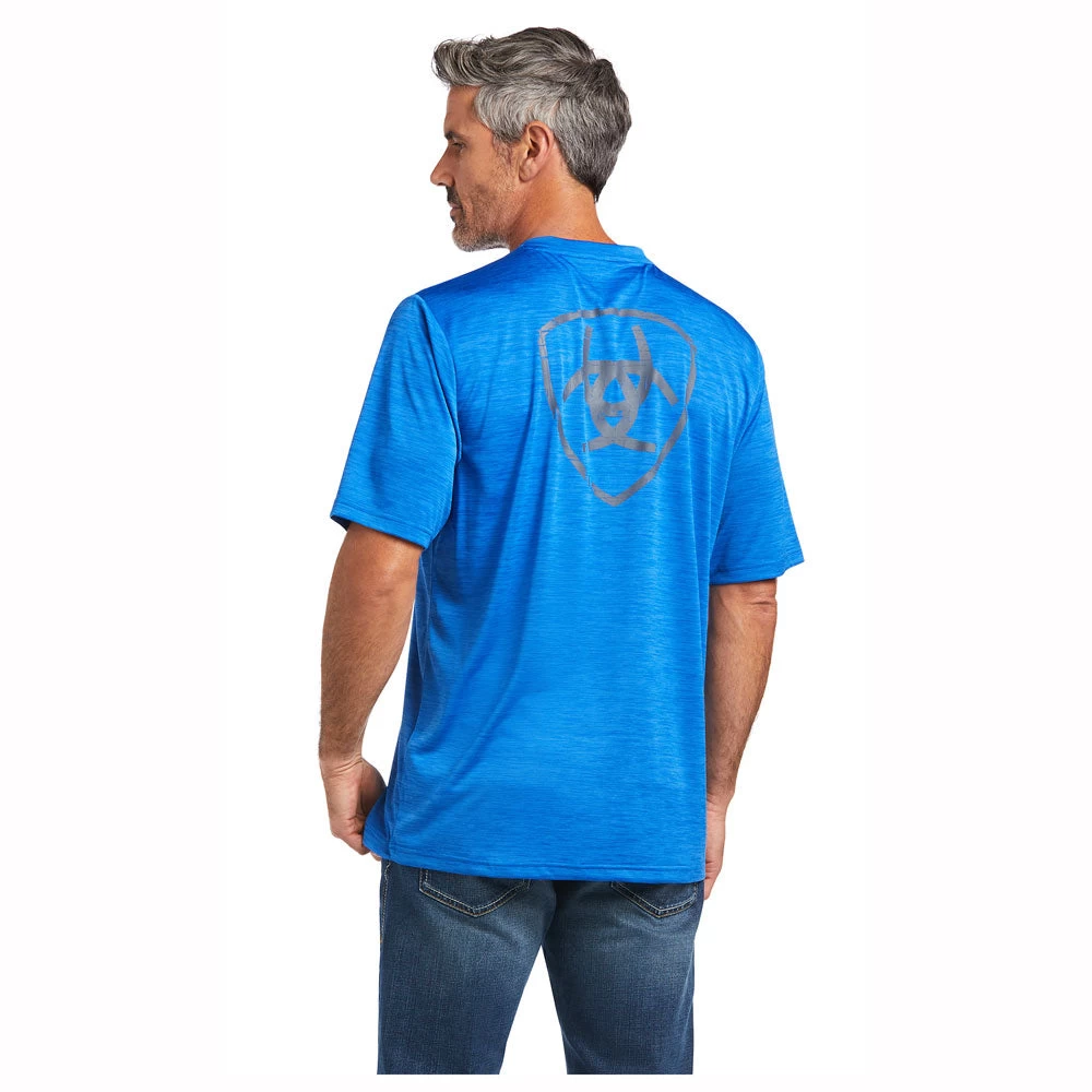 10039556 Ariat Men's Charger Shield Short Sleeve Tee - Cerulean Blue 1 10039556 Ariat Men's Charger Shield Short Sleeve Tee - Cerulean Blue