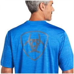 10039556 Ariat Men's Charger Shield Short Sleeve Tee - Cerulean Blue 5 10039556 Ariat Men's Charger Shield Short Sleeve Tee - Cerulean Blue -Cowboy Shop 10039556 2