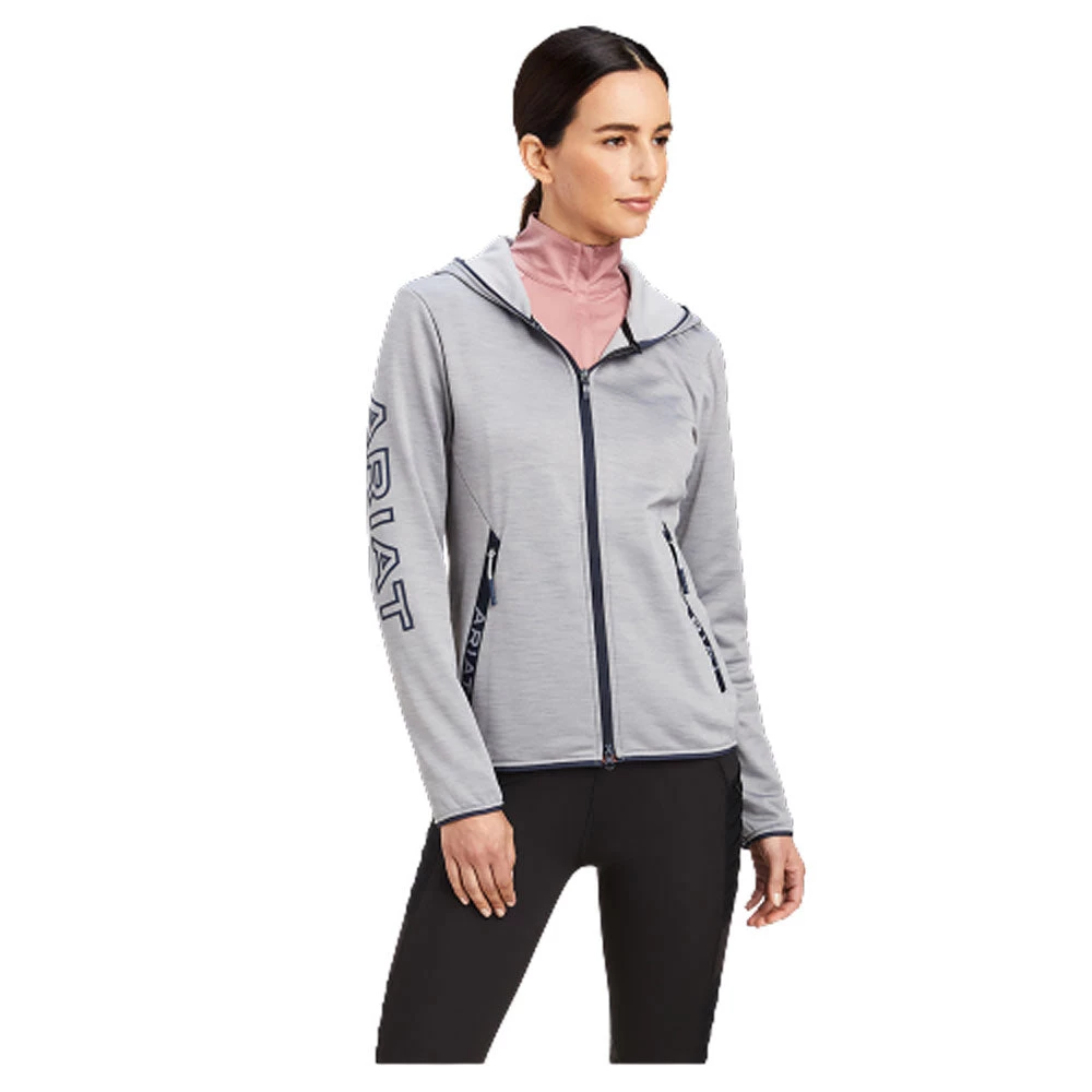 10039590 Ariat Women's Byron Full Zip Hoodie - Heather Grey 1 10039590 Ariat Women's Byron Full Zip Hoodie - Heather Grey