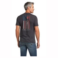 10039930 Ariat Men's Farm Short Sleeve T-Shirt - Charcoal Heather -Cowboy Shop 10039930