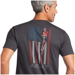 10039930 Ariat Men's Farm Short Sleeve T-Shirt - Charcoal Heather