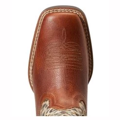 10040258 Ariat Youth Koel Venttek Square Toe Western Boot - Spiced Cider / Metallic Leopard -Cowboy Shop 10040258 2