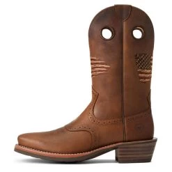 10040348 Ariat Men's Sierra Roughstock Patriot Western Boot Distressed Brown -Cowboy Shop 10040348 2