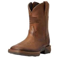 10040367 Ariat Children's Anthem Patriot Square Toe Western Boot - Distressed Brown