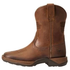 10040367 Ariat Children's Anthem Patriot Square Toe Western Boot - Distressed Brown -Cowboy Shop 10040367 2