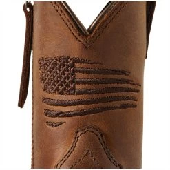 10040367 Ariat Children's Anthem Patriot Square Toe Western Boot - Distressed Brown -Cowboy Shop 10040367 3