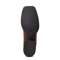 10040422 Ariat Women's Round Up Wide Square Toe Stretch Fit Western Boot Sassy Brown / Metallic Navy -Cowboy Shop 10040422 3