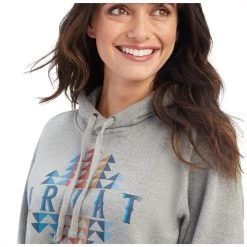 10041632 Ariat Women's REAL Beartooth Hoodie - Heather Grey -Cowboy Shop 10041632 2