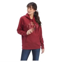 10041633 Ariat Women's REAL Beartooth Hoodie - Rogue Red