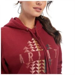 10041633 Ariat Women's REAL Beartooth Hoodie - Rogue Red -Cowboy Shop 10041633 2
