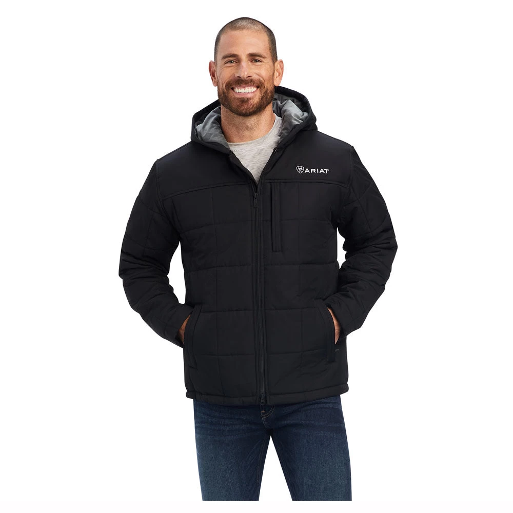 10041649 Ariat Men's Crius Hooded Insulated Jacket - Black 1 10041649 Ariat Men's Crius Hooded Insulated Jacket - Black