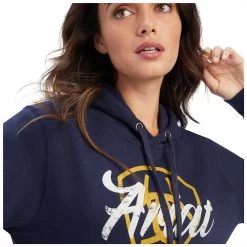 10041679 Ariat Women's REAL Shield Logo Hoodie - Navy Eclipse -Cowboy Shop 10041679 2