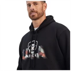 10041720 Ariat Men's USA Proud Sweatshirt - Black -Cowboy Shop 10041720 2