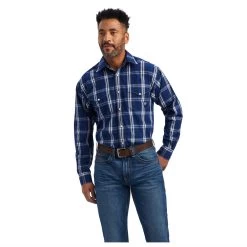 10041757 Ariat Men's Pro Burke Classic Long Sleeve Snap Western Shirt - Sapphire