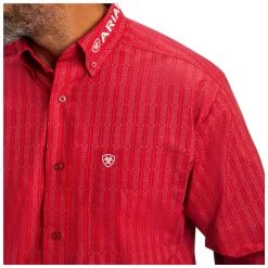 10041781 Ariat Men's Team Maximus Classic Long Sleeve Western Shirt - Tango Red -Cowboy Shop 10041781 2