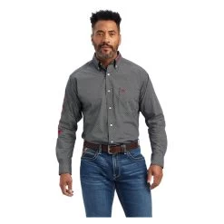 10041784 Ariat Men's Team Massimo Classic Long Sleeve Western Shirt - Red