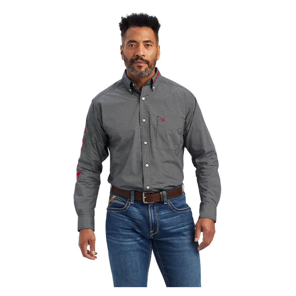 10041784 Ariat Men's Team Massimo Classic Long Sleeve Western Shirt - Red 1 10041784 Ariat Men's Team Massimo Classic Long Sleeve Western Shirt - Red