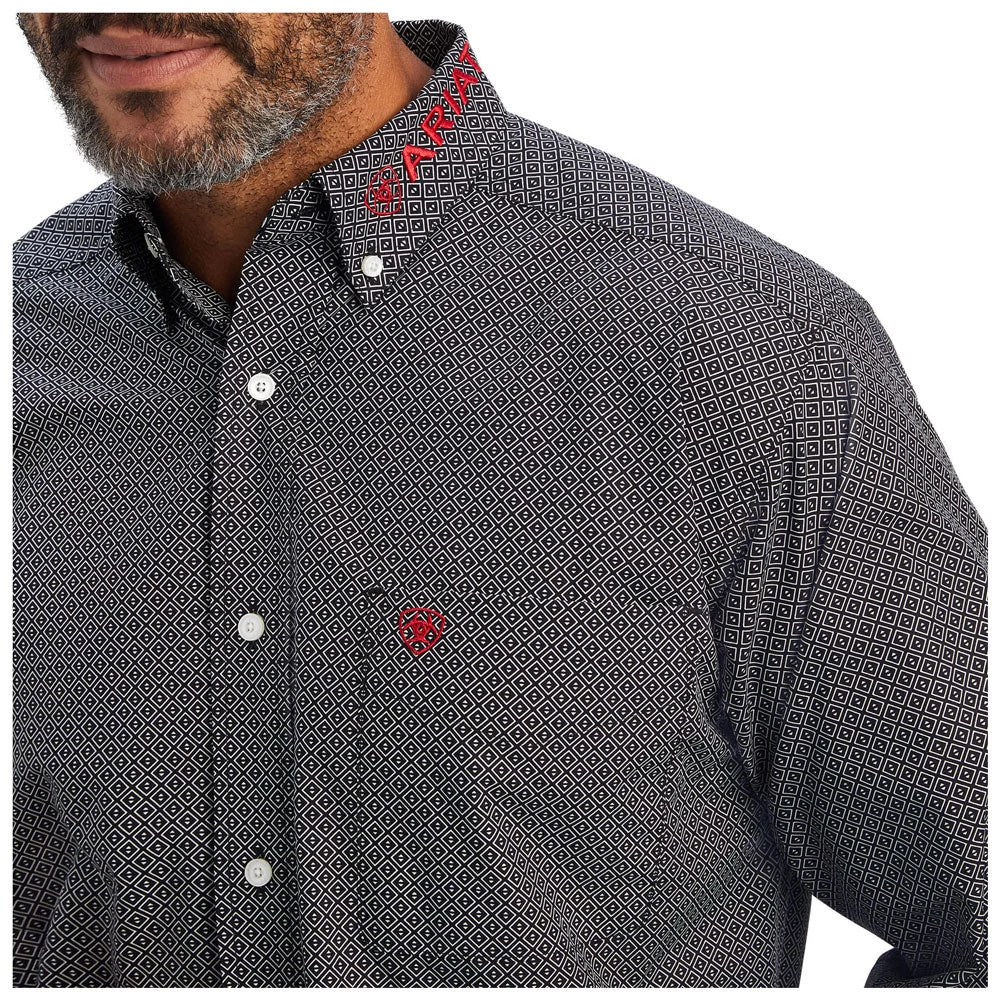 10041784 Ariat Men's Team Massimo Classic Long Sleeve Western Shirt - Red 3 10041784 Ariat Men's Team Massimo Classic Long Sleeve Western Shirt - Red - Image 3