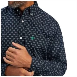 10041823 Ariat Men's Beckham Classic Long Sleeve Western Shirt - Dark Sapphire -Cowboy Shop 10041823 2