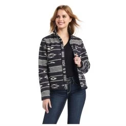 10042135 Ariat Women's Chimayo Softshell Jacket - Rio Chiquito Black / Buttercream