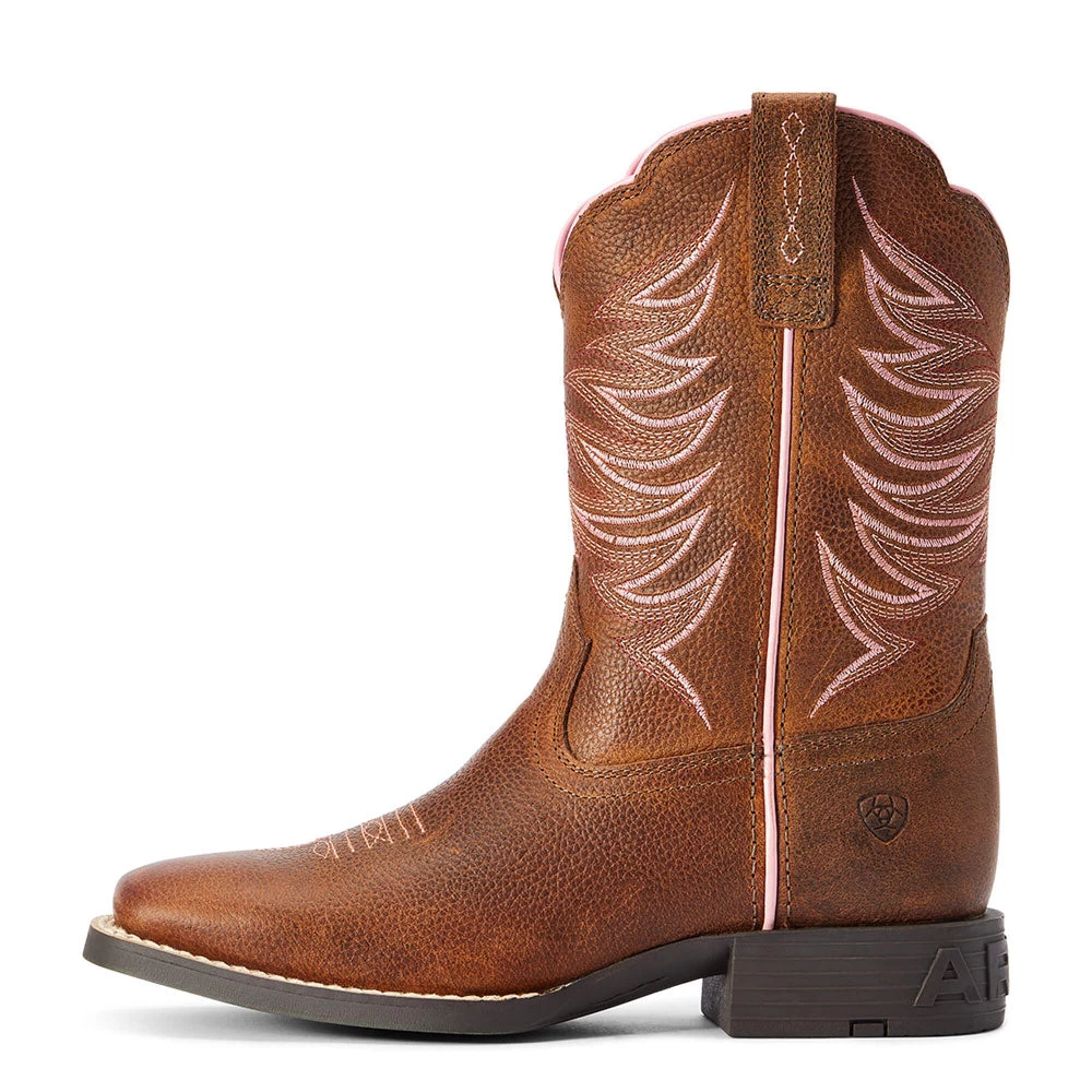10042413 Ariat Youth Firecatcher Western Cowboy Boots - Rowdy Brown 2 10042413 Ariat Youth Firecatcher Western Cowboy Boots - Rowdy Brown - Image 2