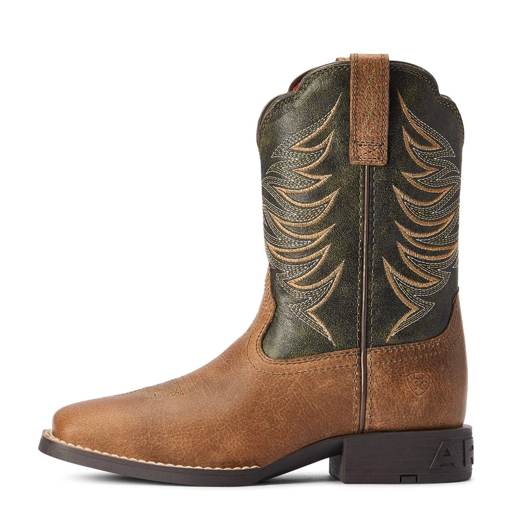 10042414 Ariat Youth Firecatcher Western Cowboy Boots - Distressed Brown / Alfalfa 2 10042414 Ariat Youth Firecatcher Western Cowboy Boots - Distressed Brown / Alfalfa - Image 2