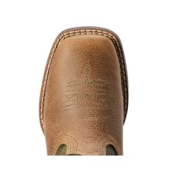 10042416 Ariat Children's Firecatcher Easy Fit Wi/Zippers Western Cowboy Boots - Distressed Brown / Alfalfa -Cowboy Shop 10042416 2