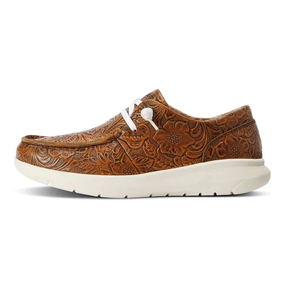 10042508 Ariat Women's Hilo Slip On Shoe - Brown Floral Embossed 2 10042508 Ariat Women's Hilo Slip On Shoe - Brown Floral Embossed - Image 2