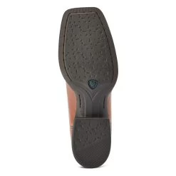 10042534 Ariat Women's Round Up Wide Square Toe Boot - Beduino Brown / Turquoise Floral Emboss -Cowboy Shop 10042534 3