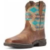10042576 Ariat Women's Anthem Shortie Savannah Square Toe Boot - Turquoise Aztec