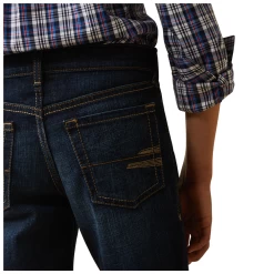 10043179 Ariat Boys' B5 Trevor Straight Leg Jean - Mineral Blue -Cowboy Shop 10043179 2