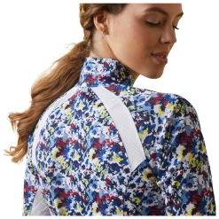 10043599 Ariat Women's Sunstopper 2.0 Baselayer - Blue Floral -Cowboy Shop 10043599 2