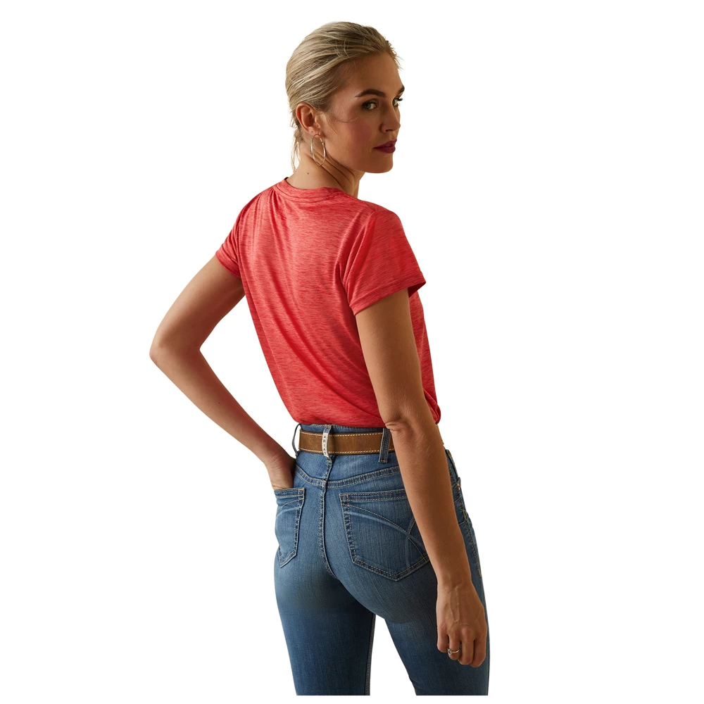 10043609 Ariat Women's Laguna Logo Short Sleeve Top - Aura Orange 2 10043609 Ariat Women's Laguna Logo Short Sleeve Top - Aura Orange - Image 2