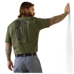 10043827 Ariat Men's Rebar Cotton Strong⢠American Outdoors Short Sleeve Tee -Beetle